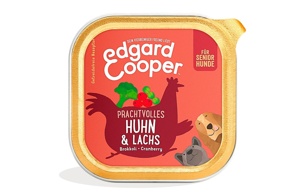 Edgard & Cooper Alimentation humide Senior poulet + saumon, 11 x 150 g