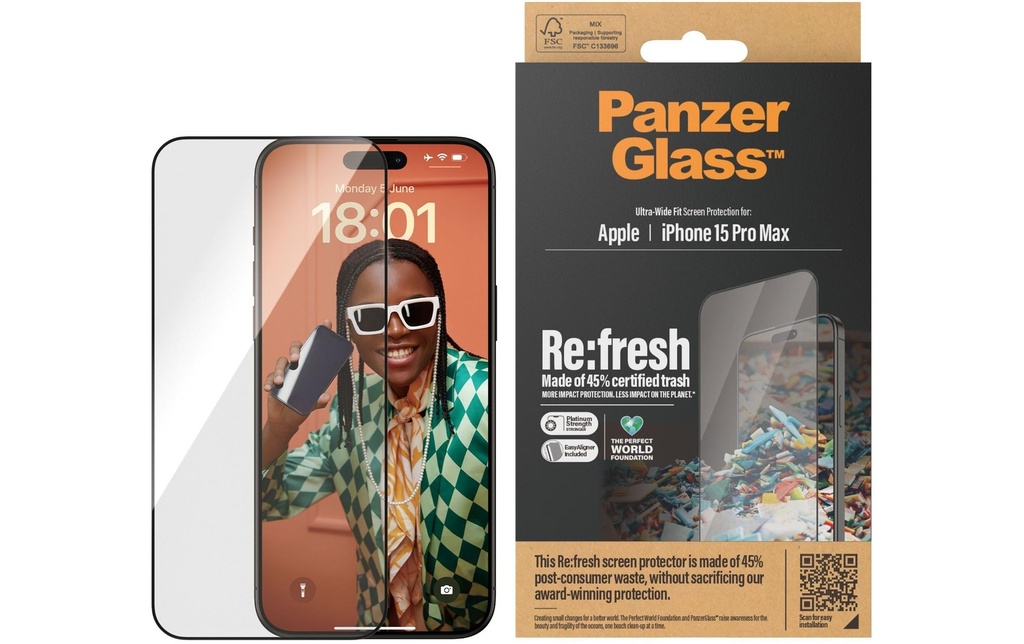 Panzerglass Protection d’écran Refresh  iPhone 15 Pro Max