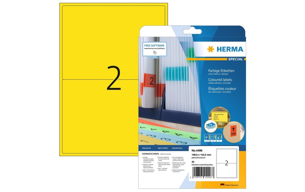 HERMA Eti.Spec.199.6x143.5 jaune (20 pces)