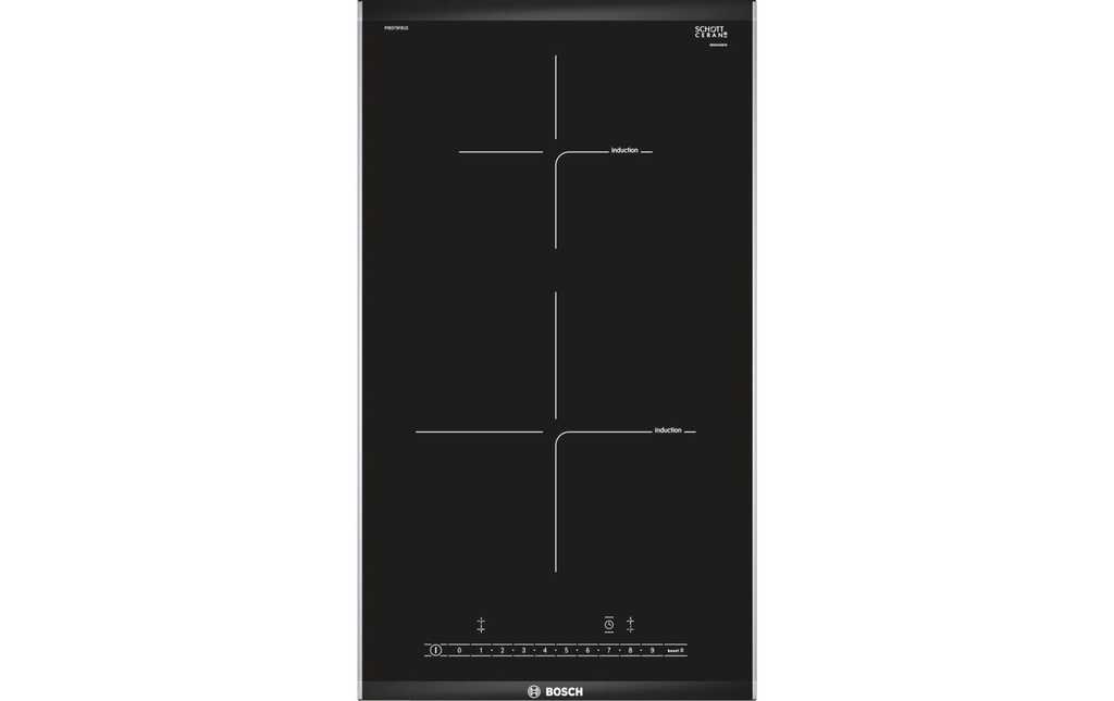 Bosch Plaque de cuisson en vitrocéramique Domino PIB375FB1E Design à facettes