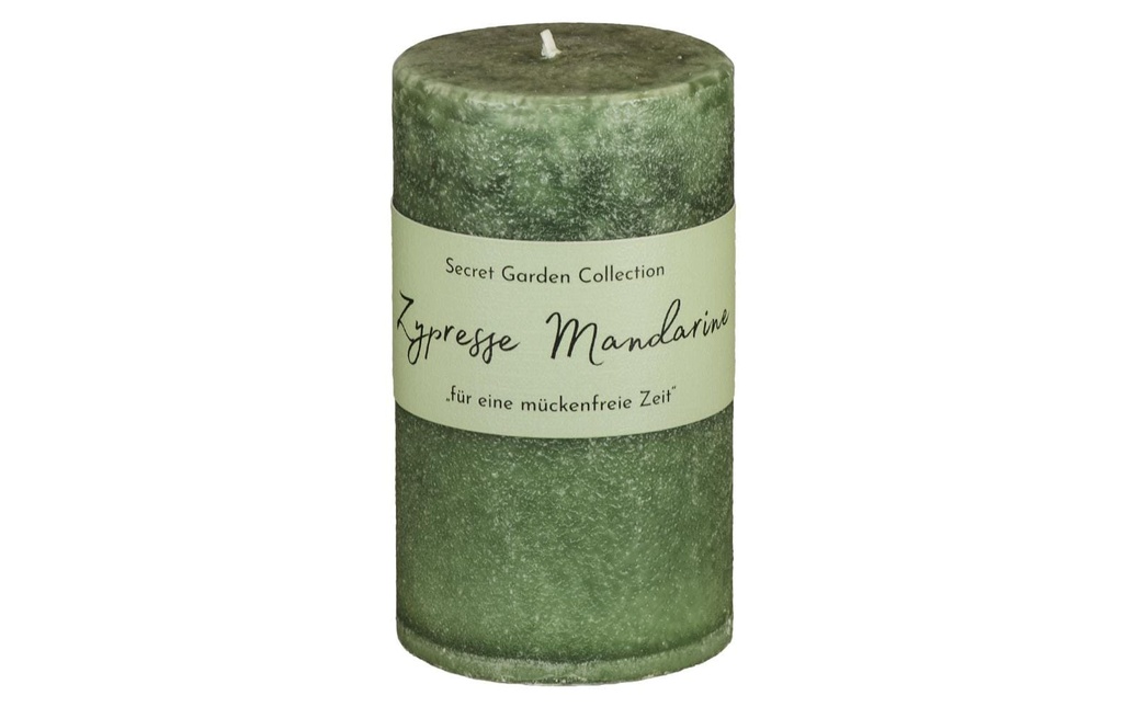 Schulthess Kerzen Bougie cylindrique Secret Garden Cyprès Mandarin 12 cm