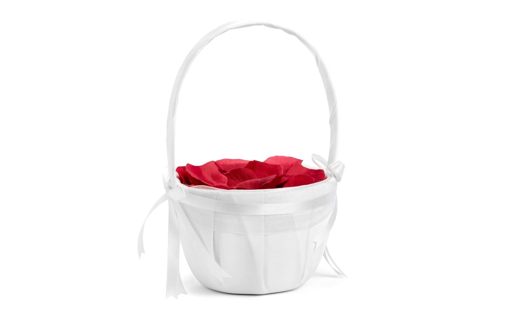 Partydeco Accessoires de mariage Panier pour pétales de roses 26 cm, blanc