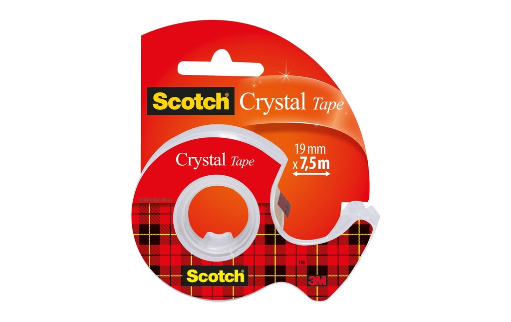 Scotch Dérouleur manuel Crystal 19 mm x 7.5m