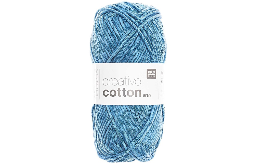 Rico Design Laine Creative Cotton Aran 50 g, Bleu