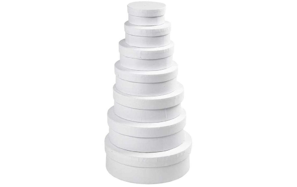 Creativ Company Boîte en carton Blanc, 7 pièces