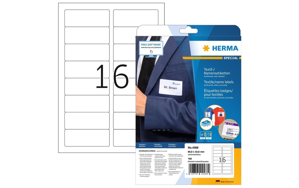 HERMA Etiqu.noms 88.9x33.8mm (10 pces)