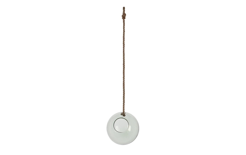 Esschert Design Pot à plante supendu Boule de verre S 15 cm, Transparent