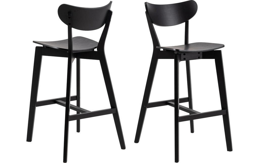 AC Design Tabouret de bar Roxby, 2 pièces, 45 x 105 cm, Noir
