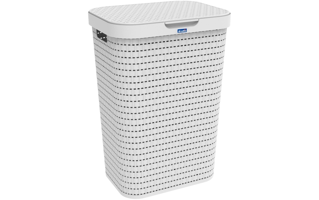 Rotho Corbeille à lessive Country 55 l, Blanc