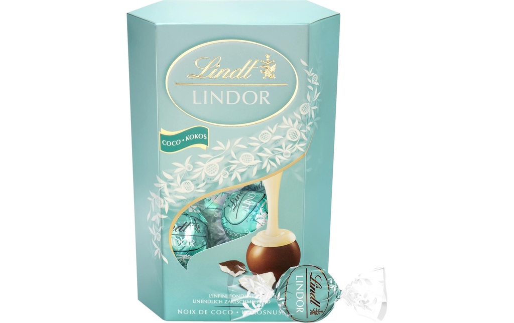 Lindt Pralines au chocolat Boules Lindor Coco 200 g