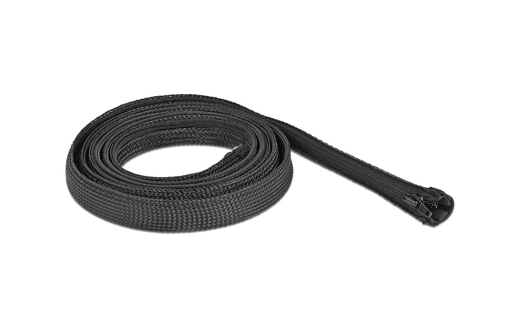 Delock Gaine de câble 1 m x 20 mm, avec fermeture éclair Noir