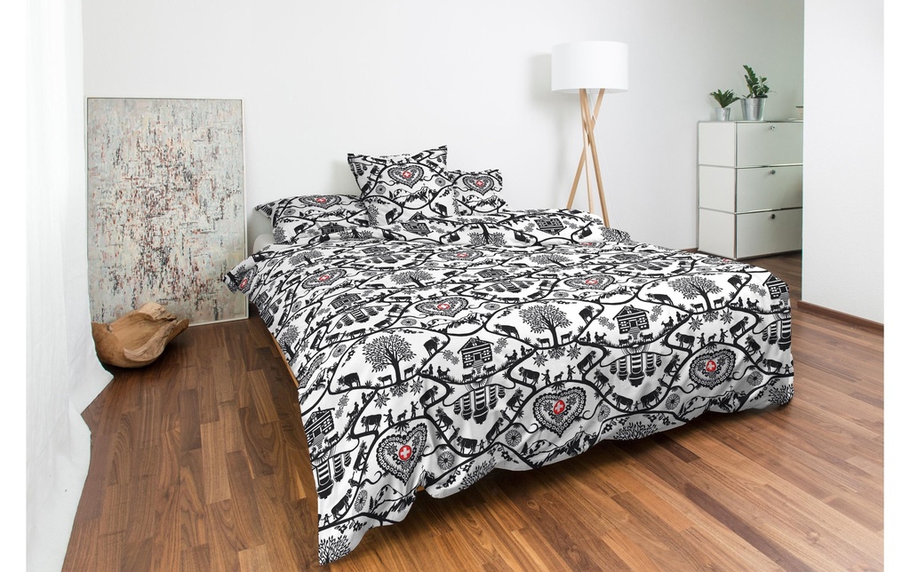 Nobilium Housse de duvet Florian 65 x 100 cm, blanc/noir