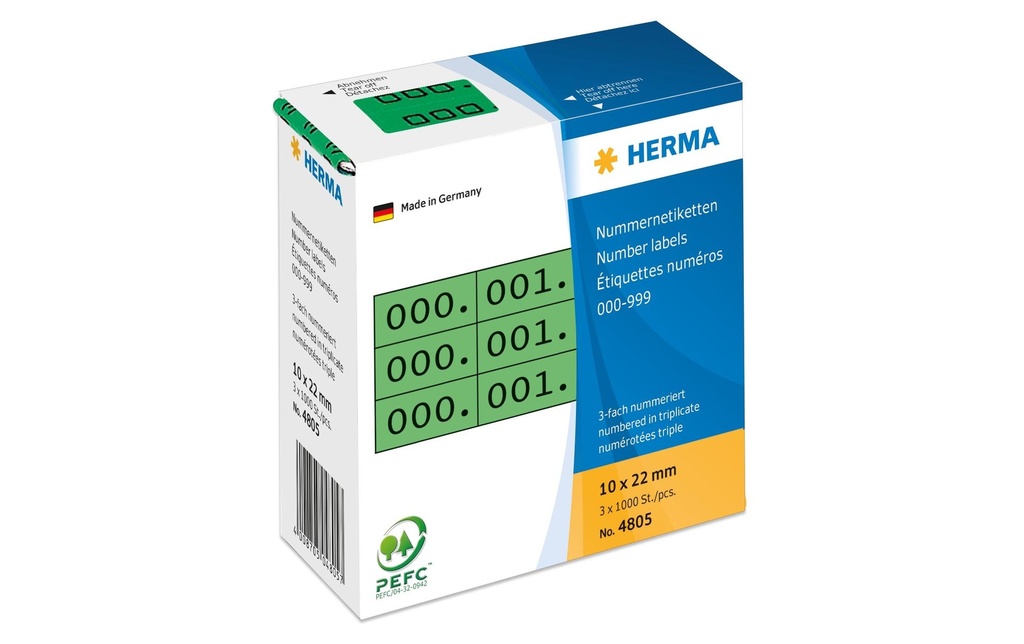 HERMA Etiquet.numér.0-999 triple ver