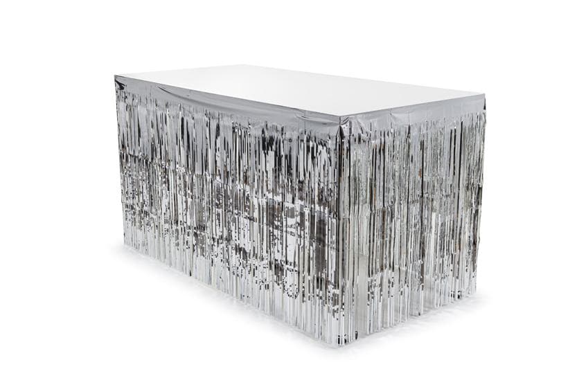 Partydeco Bordure de table Fransen 80 x 300 cm, argent