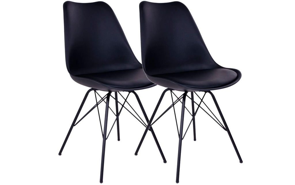House Nordic Chaise Oslo 2 pièces, 57 x 86 cm, Noir