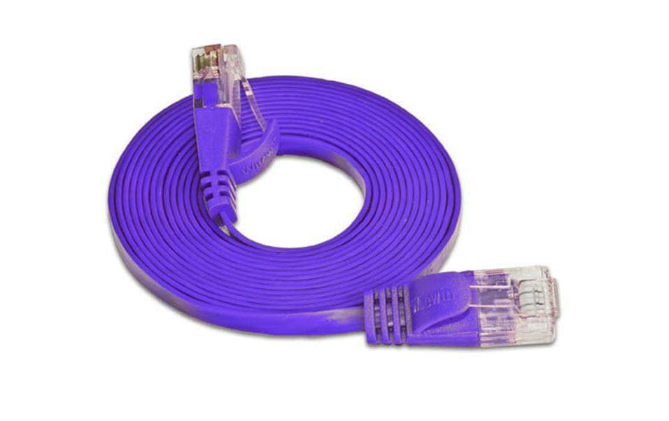 SLIM Câble patch slim RJ-45 - RJ-45, Cat 6, UTP, 15 m, Violet