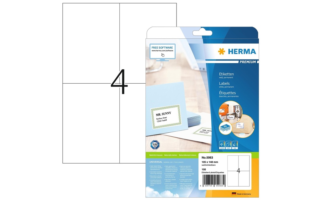 HERMA Etiquettes Premium 105x148 (25 pces)