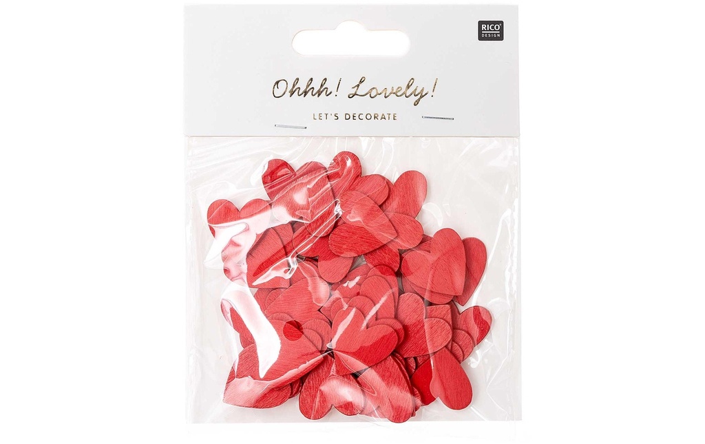 Rico Design Décoration à éparpiller Coeur 48 pièces, Rouge