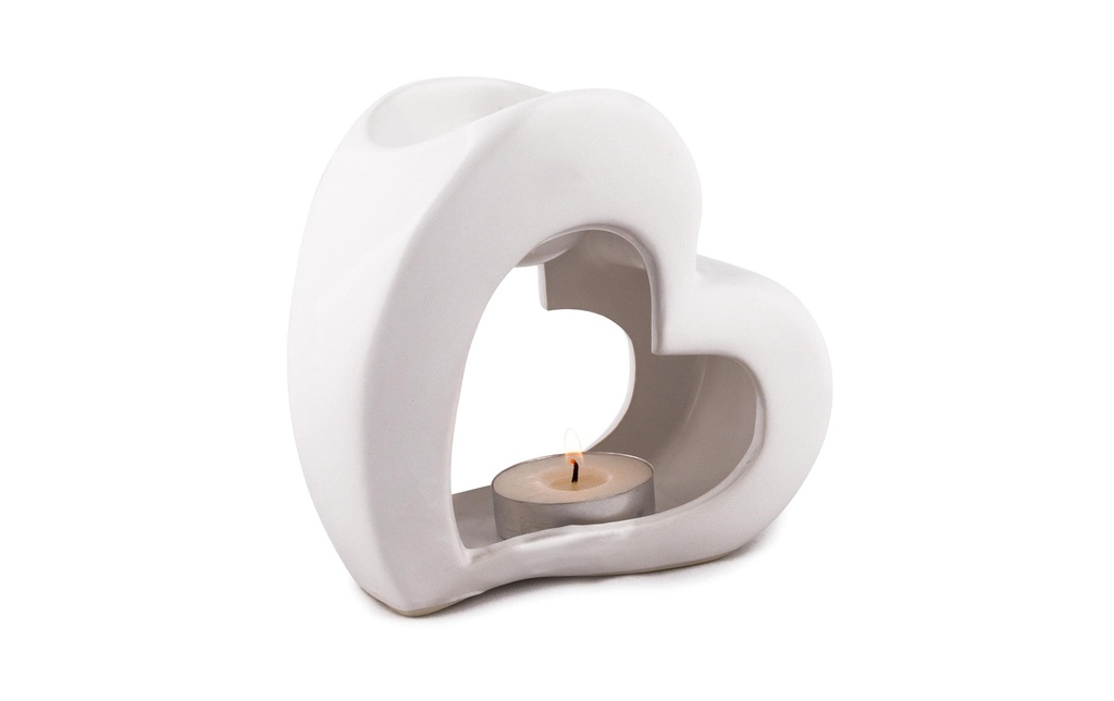 Pajoma Lampe à parfum Heart Ø 13 cm, blanc