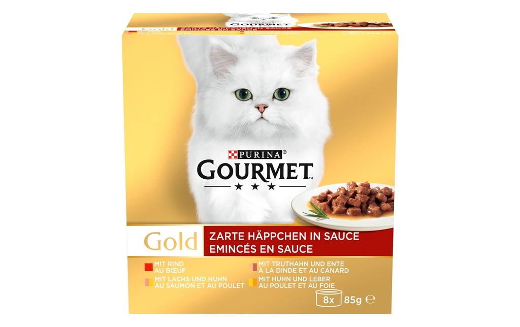 Purina Gourmet Alimentation humide Gourmet Gold Bouchées en sauce, 8 x 85 g