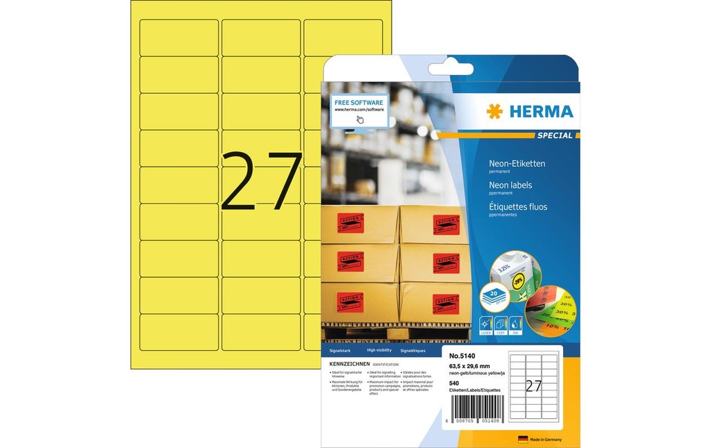 HERMA Eti.Spec.63.5x29.6 ora.néo (20 pces)