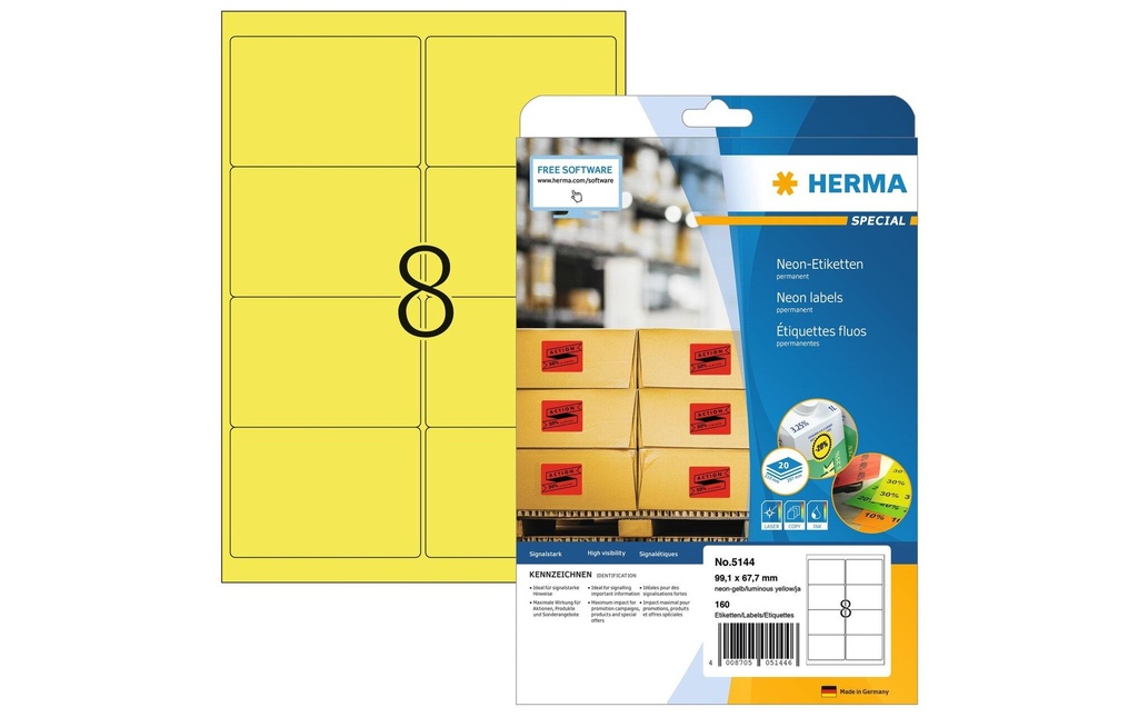 HERMA Eti.Spec.99.1x67.7 jau.néo (20 pces)