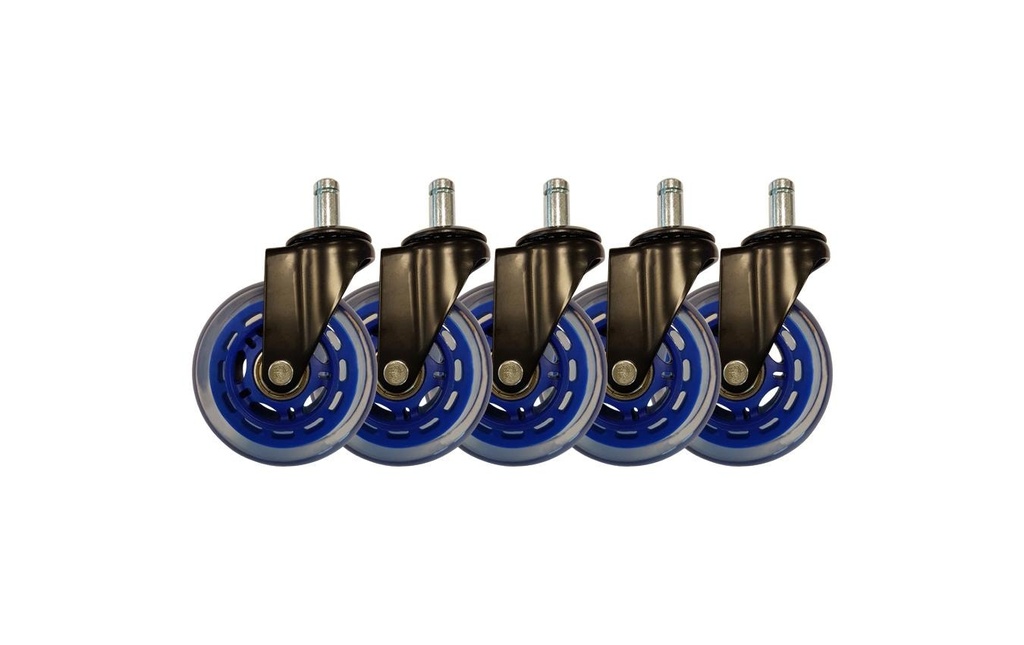 LC-Power Jeu de 5 roulettes pour chaise de jeu Bleu foncé