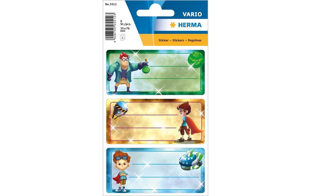 Herma Stickers Étiquettes scolaires Superhelden