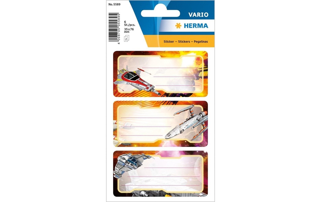 HERMA Etiquettes école vaisseau spat (2 pces)