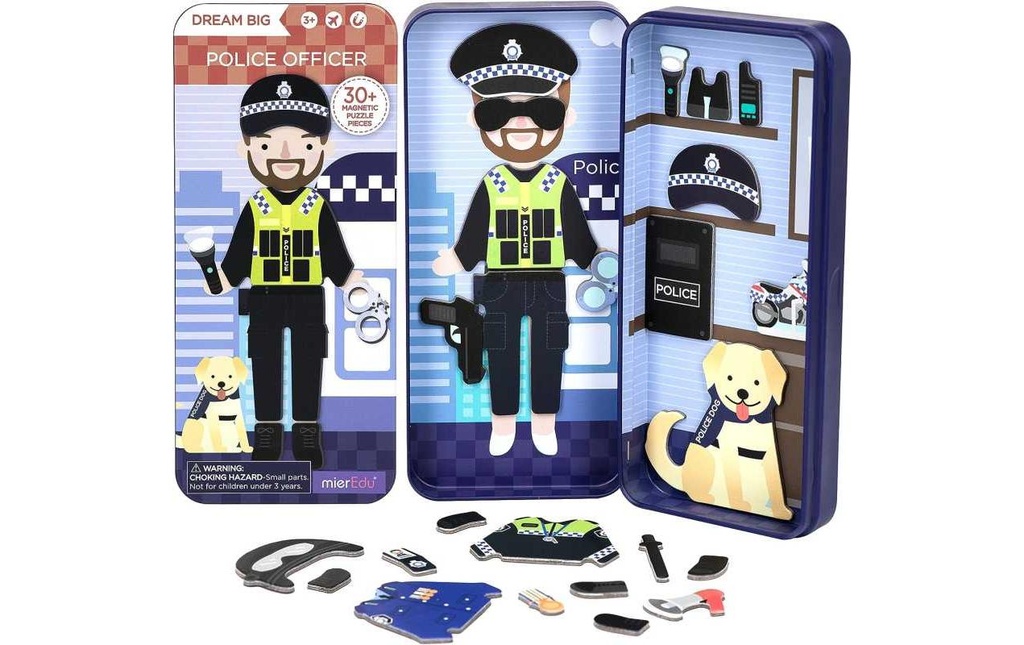 mierEdu Jeux d’enfant Boîte de jeu magnétique de voyage – Policier