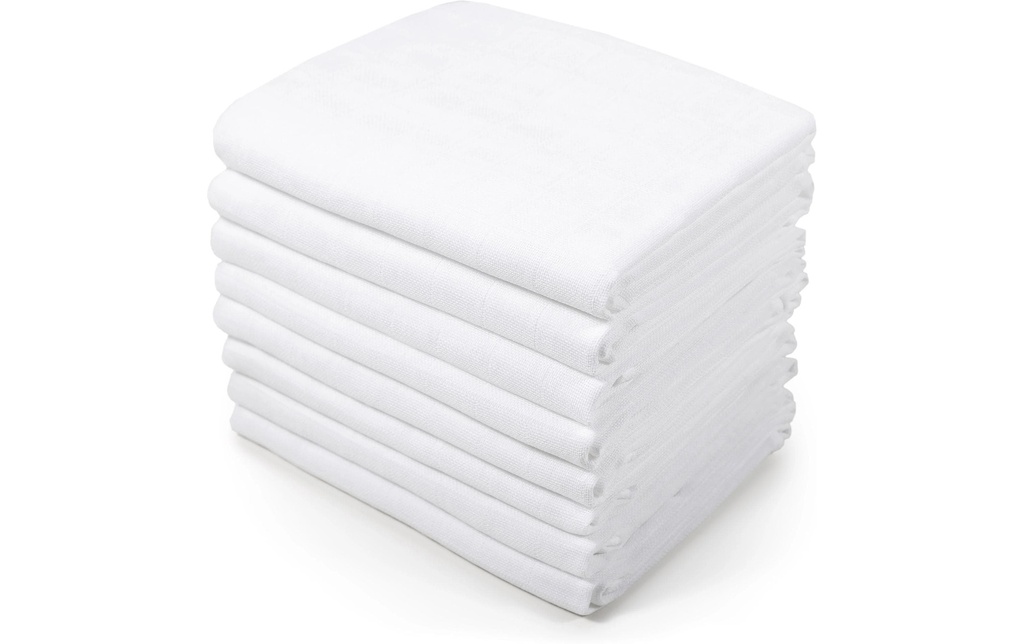MAKIAN Serviette en gaze Paquet de 10 80 x 80 cm, blanc