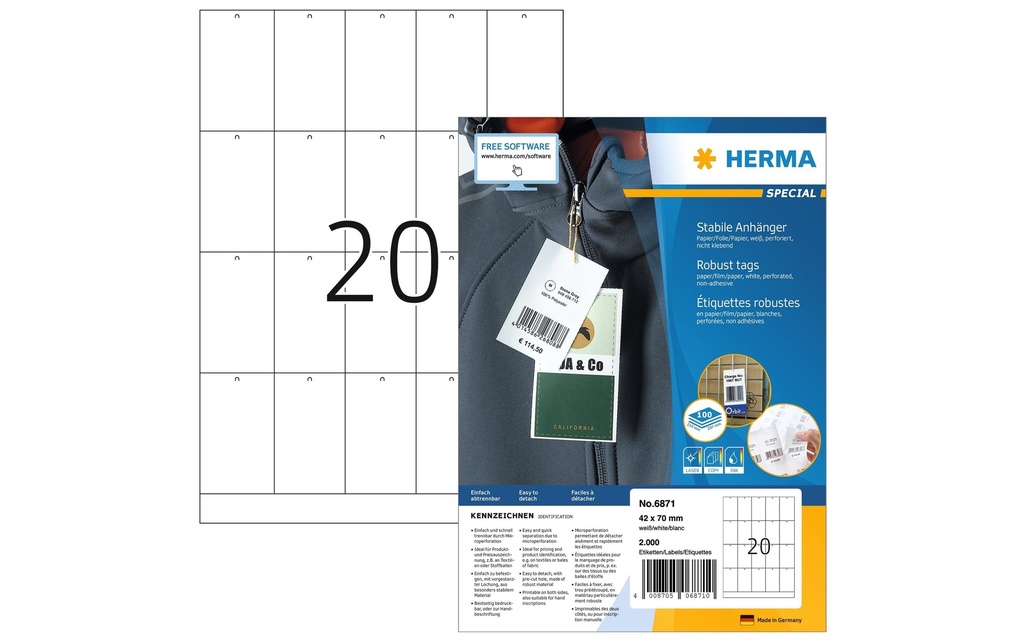 HERMA Etiquet/prix Spec.42x70 100f (100 pces)