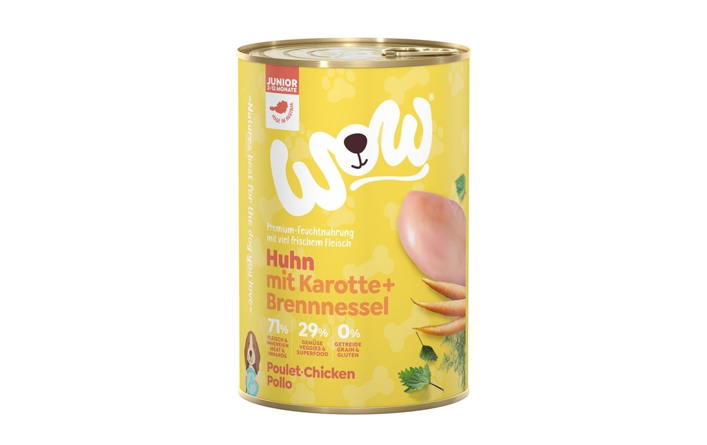 WOW Alimentation humide Poulet Junior, 400 g