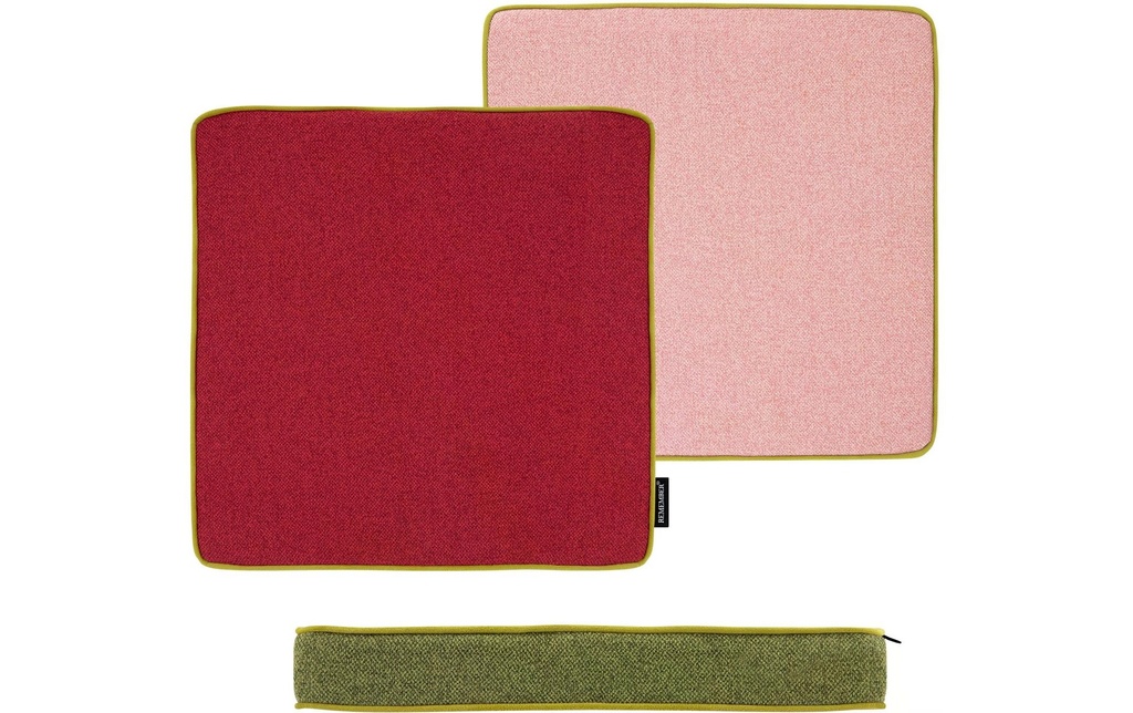 Remember Coussin d’assise Cranberry 40 x 40 cm, Rouge/Vert/Rose