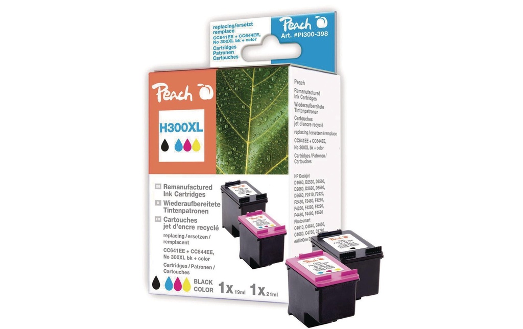 Peach Kits d’encre HP Nr. 300XL (CC641EE/CC644EE) BK, C, M, Y