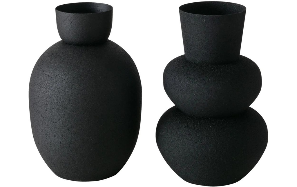 Boltze Vase Maynar 2 pièces, 17 cm, Noir