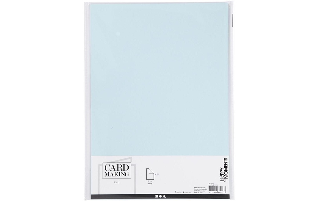 Creativ Company Papier cartonné A4, 10 feuilles, bleu clair