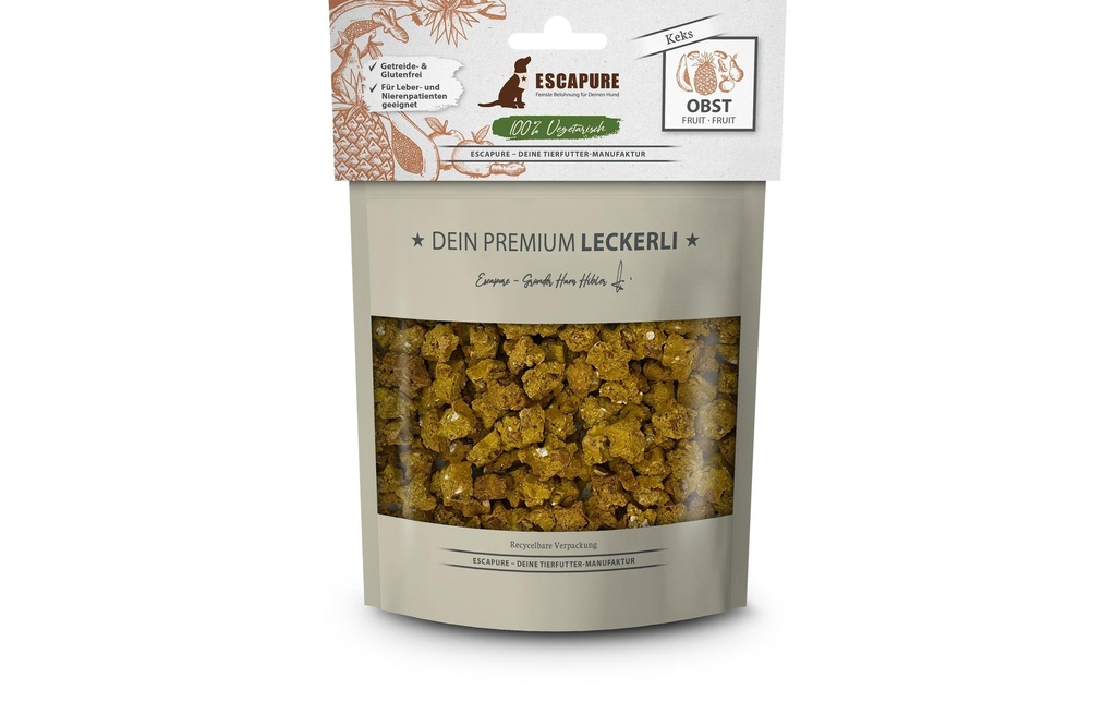 Escapure Friandise Biscuit aux fruits végétariens, 150 g