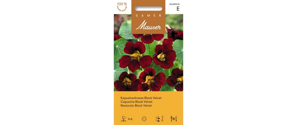 Samen Mauser Fleurs comestibles Velours noir capucine