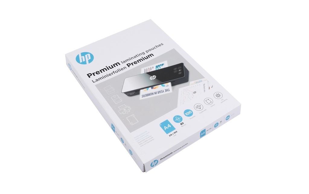 HP Film laminé Premium A4, 80 µm, 100 Pièce/s, brillant