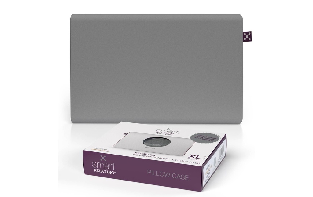 Smartsleep Taie d’oreiller Relaxing + XL 60 x 40 x 7 cm, Gris