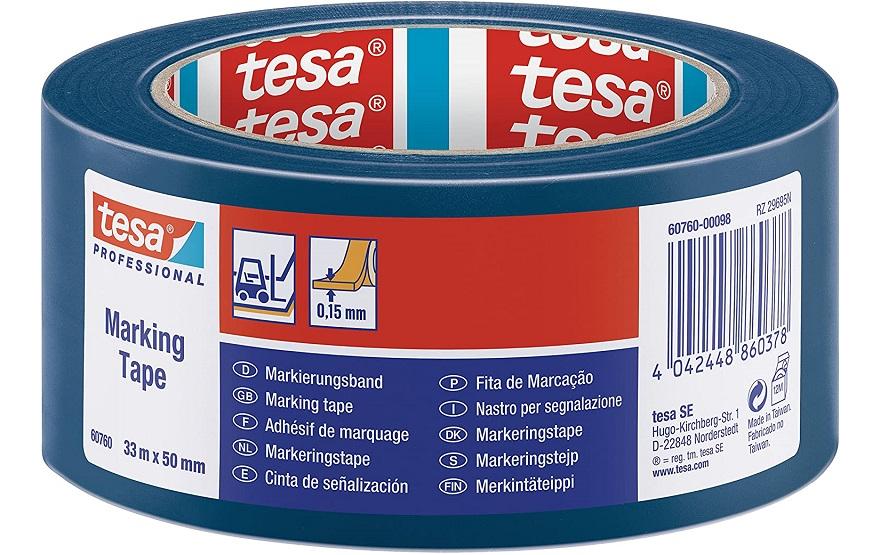 tesa Ruban de marquage Professional 60760, 50 mm x 33 m, Bleu
