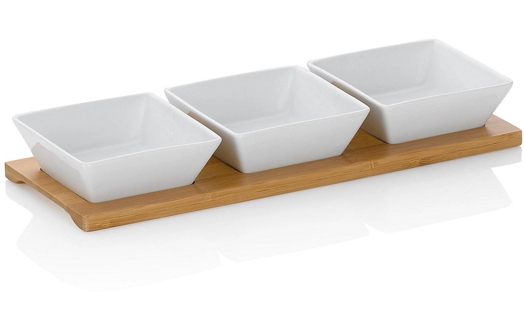 Kela Plateau de service avec petites coupelles Philipa Blanc