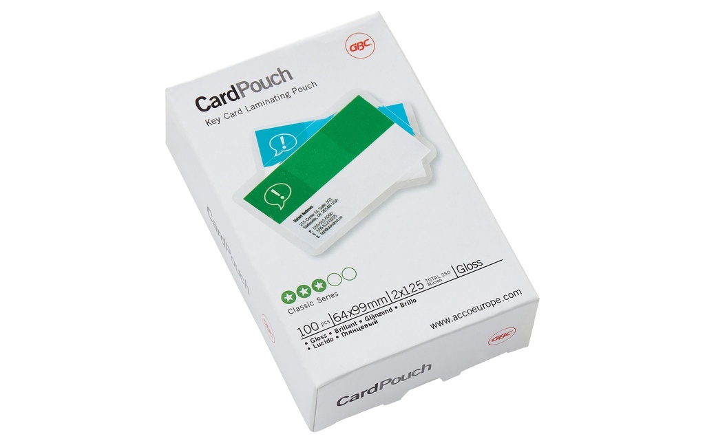 GBC Film laminé Card petit format, 125 mic, 100 pièces