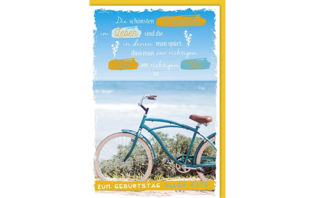 Braun + Company Carte de félicitations Bicyclette 11.5 x 17 cm
