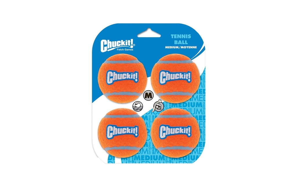 Chuckit! Jouet pour chien Balle de tennis M, Ø 6.5 cm, 4 pièces