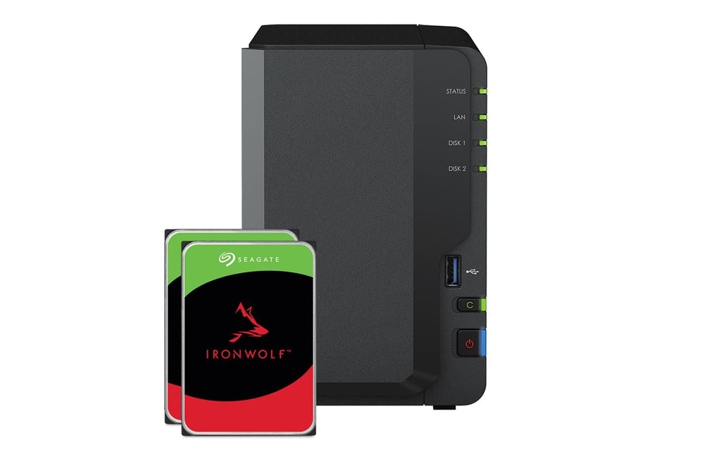 Synology NAS DiskStation DS223, 2-bay Seagate Ironwolf 8 TB