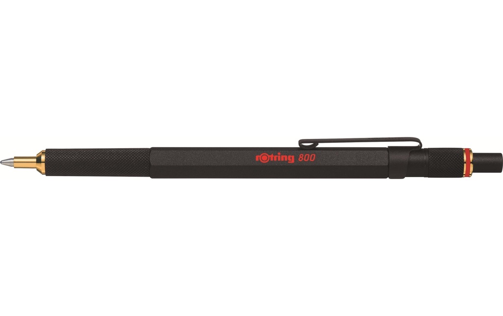 Rotring Stylo bille 800 moyen (M), Noir/Doré