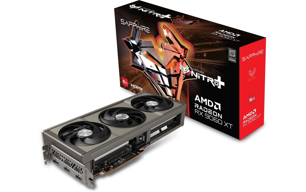 SAPPHIRE Carte graphique AMD Radeon RX9060 XT NITRO OC 16GB GDDR6