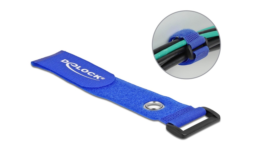 Delock Serre-câble auto-agrippant Bleu 280 mm x 38 mm 3 pièces